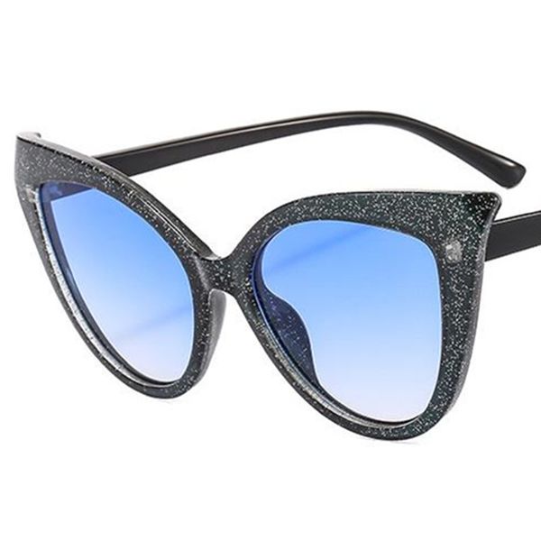 

new sunglasses flash powder frame sun glasses adumbral anti-uv spectacles cat eye eyeglasses women ornamental, White;black