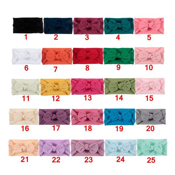 

hair accessories baby girl nylon headband bowknot headbands solid color wide turban kids strechy hairband gifts, Slivery;white
