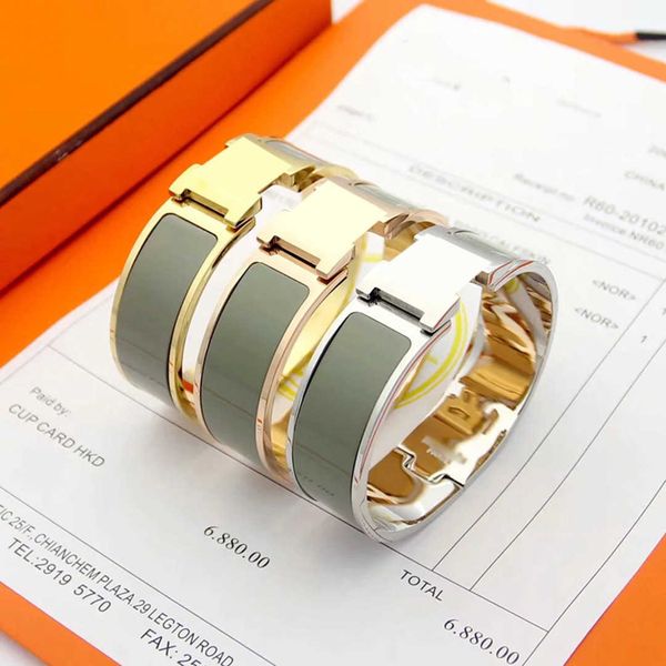 

copper enamel bangle designer 18mm wide sterling silver women and mens rose gold jewelry charm bracelet luxury designers france, Black