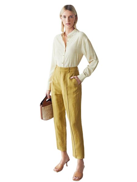 

motf premium viscose mock neck blouse 50y1#, White