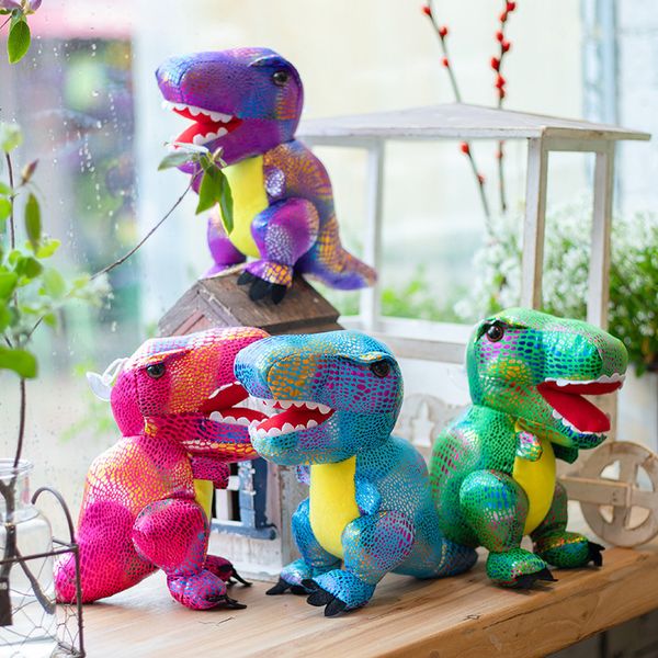 Cartoon Dinosaur Dolls Toy Toy Skin Bright Tyrannosaurus rex boneca de pelúcia brinquedos de dinossauros Máquina de garoto de aniversário Presente de aniversário