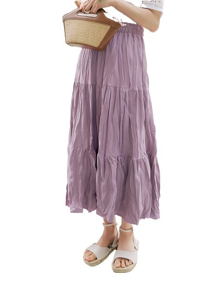 

dazy high waist ruffle hem skirt c1e2#, Black