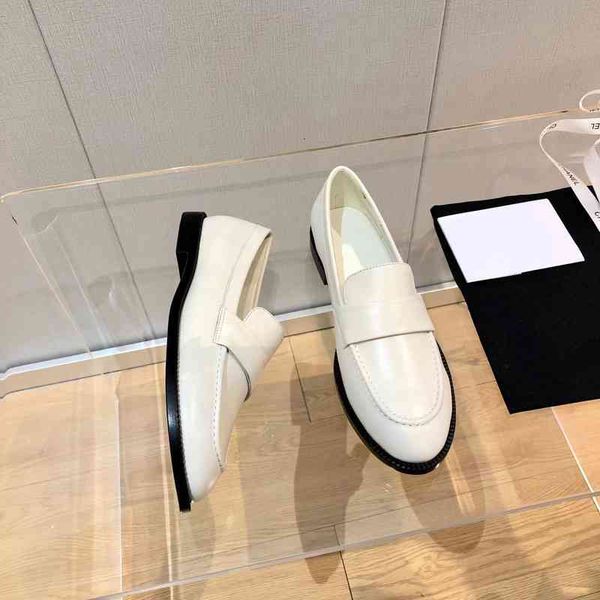

dress shoes women's leather shoes round head spring metal decorative flat series, Black
