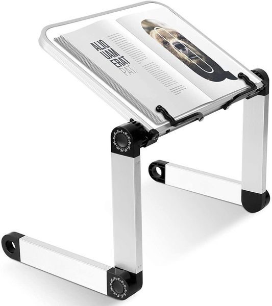 RAINBEAM Buchständer Leseerhöhung Aluminium Workstation Ständer Höhenverstellbarer Schoßtisch Notebook Tablet Halter Weiß 220628