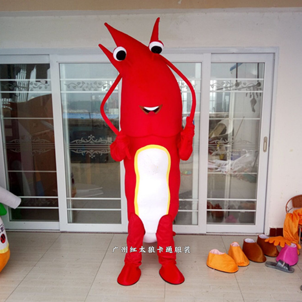 

mascot doll costume lobster mascot costumes cartoon apparel size fancy dress carnival party marry nuptials amusement park, Red;yellow