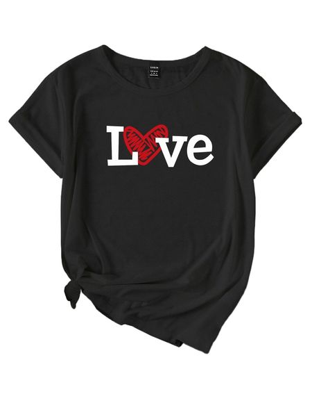 

h.eart & l.etter graphic tee t9le#, White