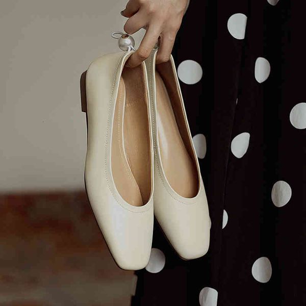

sandals wenyisen series cold wind grandma shoes autumn flat bottom pearl cowhide net red same style square head single women ku3b, Black