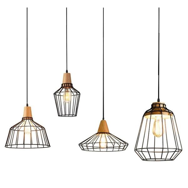 Pendelleuchten Retro Industriebeleuchtung Lampe Eisen Holz Nordic Hängeleuchte Küchenarmaturen Restaurant Loft Hanglamp LuminairePendant