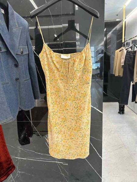 

casual dresses pure sleeveless floral suspender yellow dress minority summer printed short skirt hip wrap skirt, Black;gray