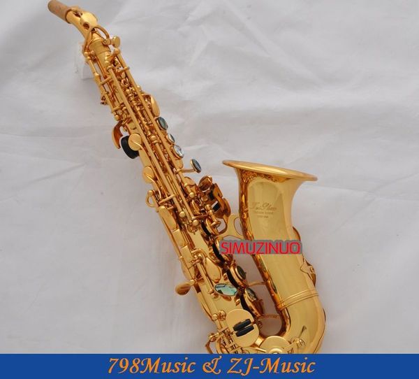 

professional curved soprano saxophone abalone shell gold bb sax high f