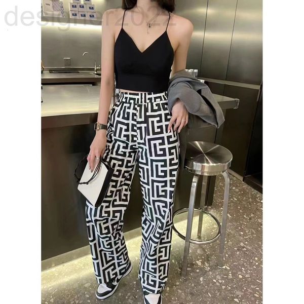 

casual dresses designer 22ss spring and summer casual printed wide leg pants are thin, fashionable, versatile, high-grade fashion wear 6ib7, Black;gray