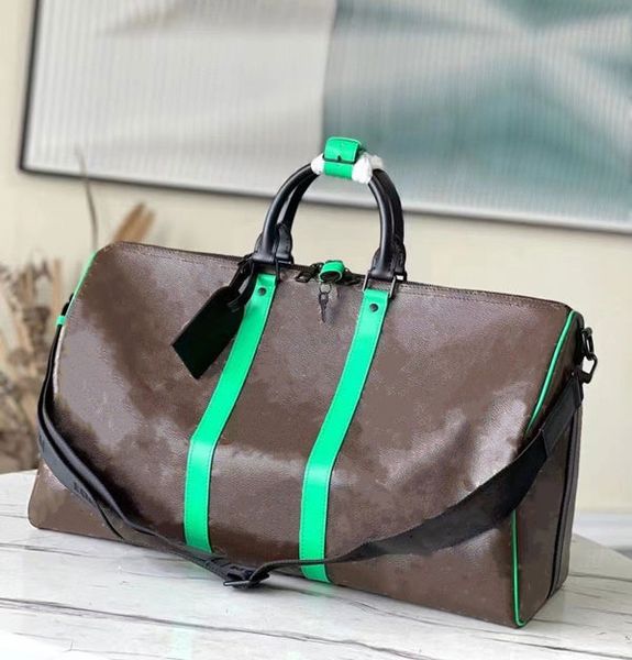 

designer case bags 50cm luxury large capacity travel leather single shoulder lock riveting fashion bag rose red fluorescent yellow green sid