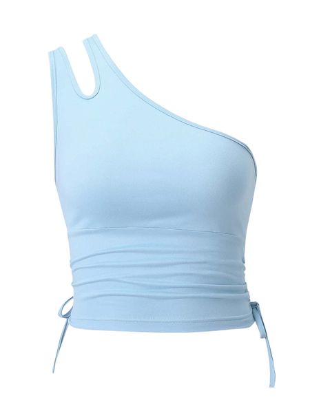 

cut out one shoulder knot side q5kl#, White