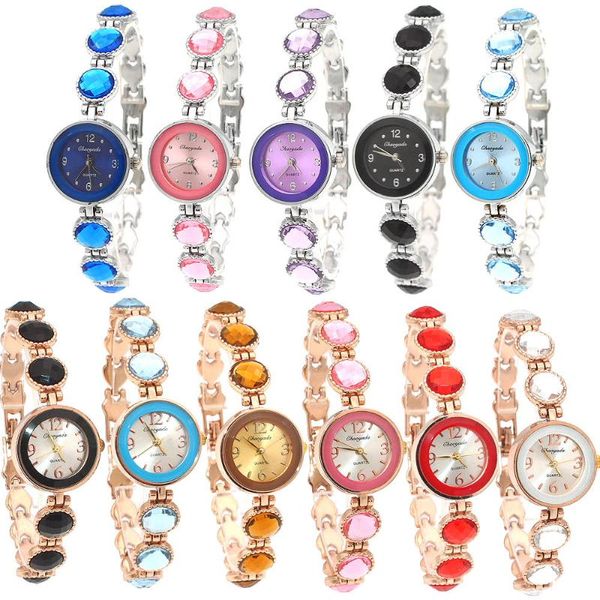 Orologi da polso Luxury Stones Crystal Elegant Trendy Brand Black Women Orologi Ladies Girl Orologio da polso in acciaio inossidabile O72Wristwatches