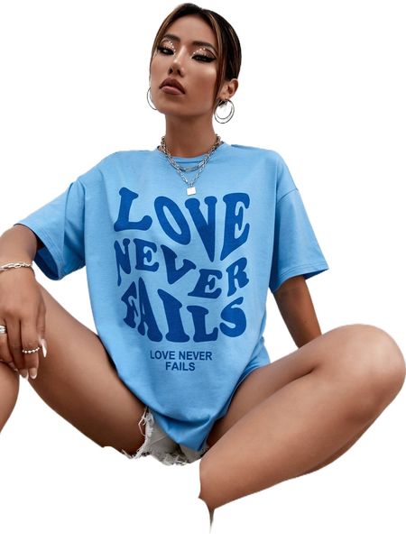 

slogan graphic drop shoulder tee v0rb#, White