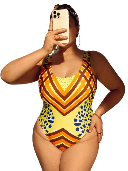 

plus 2pack dalmatian & striped one piece swimsuit v8oi#, White;black