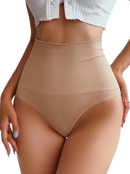 

plain ribbed shapewear panty b15s#, Black;red