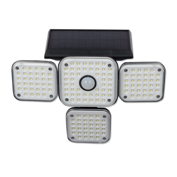 

four head solar wall lights 208led light pir motion sensor solar security flood lighting