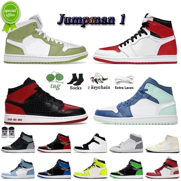 

2022 jumpman 1 basketball shoes 1s men women running outdoor sneakers sports shoes obsidian og high pine green black court purple royal bred