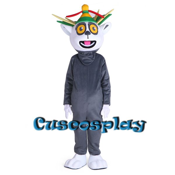 

mascot doll costume madagascar king julian lemur cartoon mascot costume mascotte christmas carvinal party for halloween event, Red;yellow