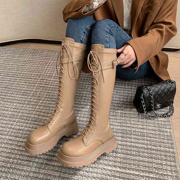 

boots small brown boots women's winter plush thin thick bottom bandage knight fashion 0hi7, Black