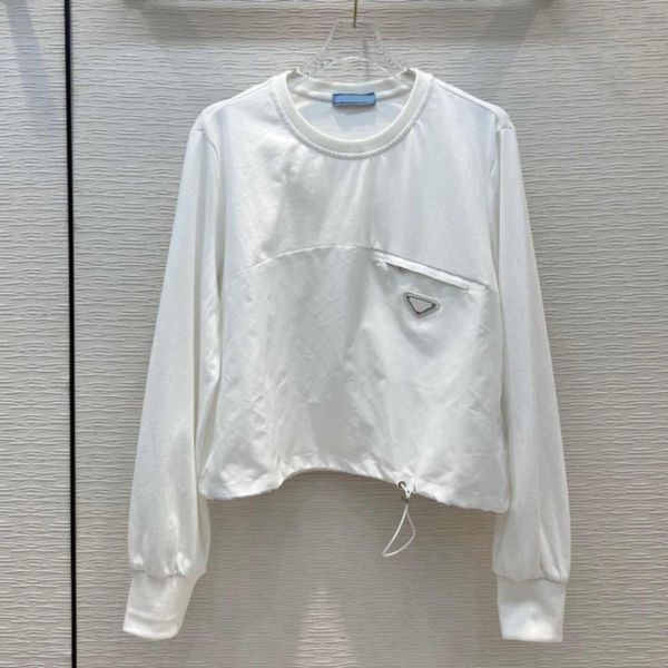 

t luxury women's shirts classic long sleeve designers t-shirt fashion brand inverted triangle letter thin sweater lady short tees size, White