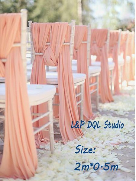

wedding decorations chair sashes peal pink chiffon 2mx0.5m long accessories wedding suppliers