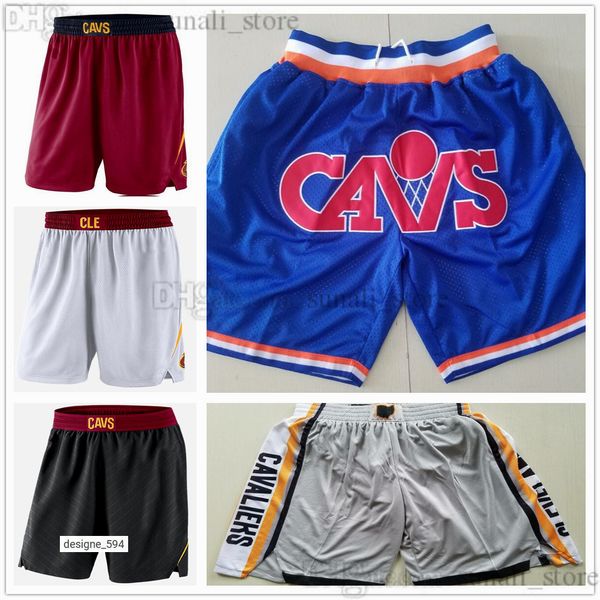 

2022 cleveland''cavaliers''men basketball shorts sweatpants breathable red blue white pant, Black