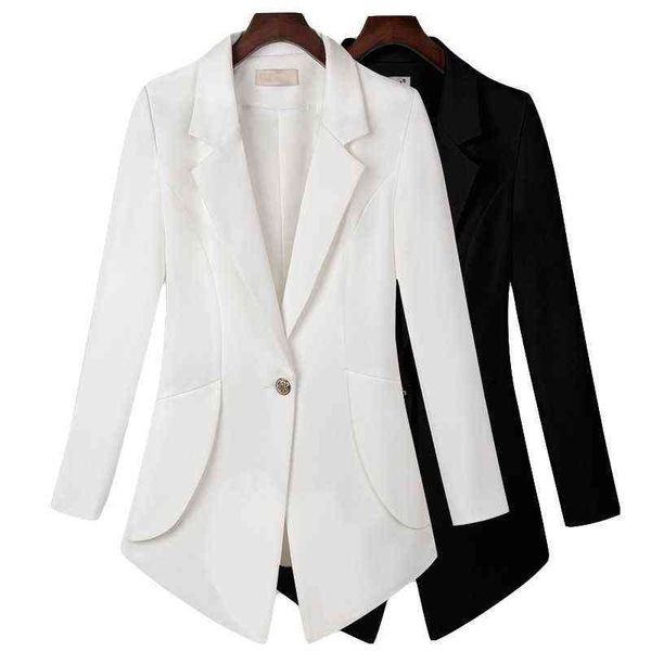 

peonfly women suit single buckle pocket 2022 spring autumn new jackets female fashion casual ol temperament loose blazers xxxl j220813, White;black