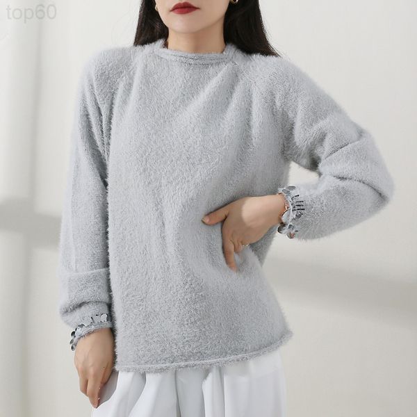 

women's sweaters designer []autumn new korean lazy style pullover knitted loose outer sequin thin sweater for women krit, White;black