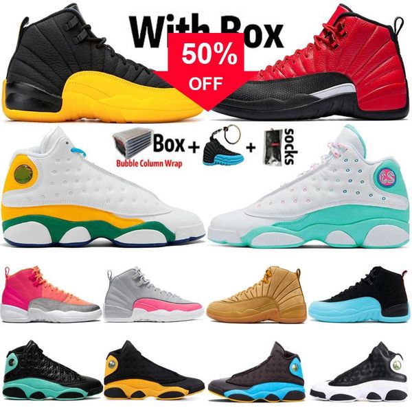

2022 high jumpman university gold flu game 12 12s mens basketball shoes black cat 13 13s soar green men sports women designer sneakers z