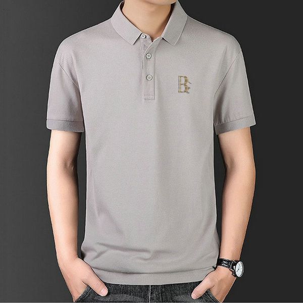 

fashion mens designer polo shirt summer casual letter print lapel short sleeve breathable top, White;black