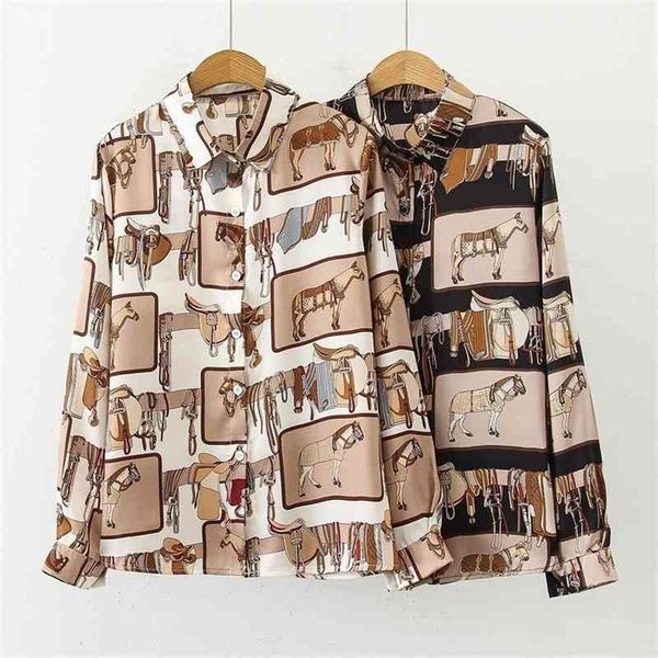 

spring women blouses vintage streetwear casual loose stretchy elastic shirts turn down collar long sleeve shirt 210326, White