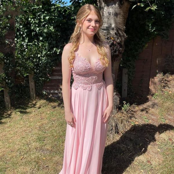 

elegant lace appliques prom dresses women v-neck chiffon vestidos de gala evening spaghetti strap gowns custom-made, Black