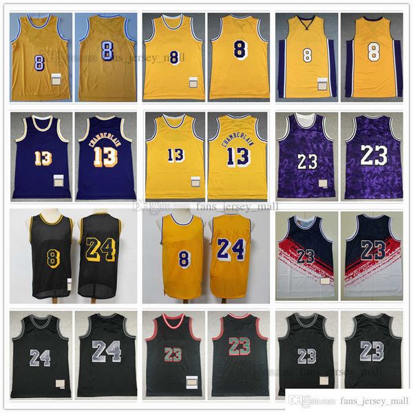 

retro basketball jersey 24# 8# front 8 rear 24 13# 23# artest west white blue black 1996-1997 1998 2003-2004 stitched mitchell&ness jersey, Black;red