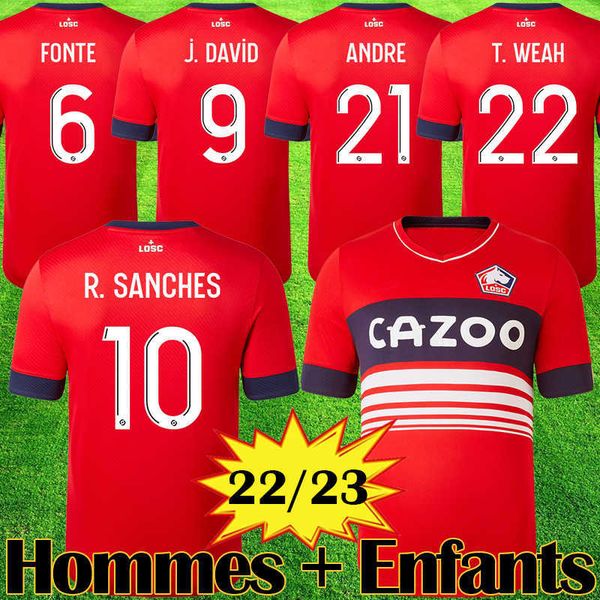 

haveluxury losc lille 2022 2023 soccer jerseys burak j david fonte bamba yazici football shirt 22 23 lille olympique r sanches 10 maillot ki, Black