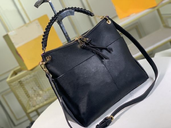 

maida functional zipped hobo bag veau cachemire grained leather monograms empreinte braided removable handle two large cross body shoulder b