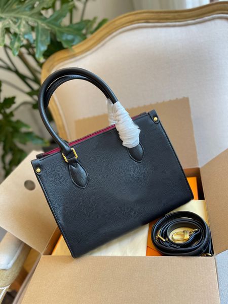 

onthego m44925 women luxurys designers totes bags square genuine leather handbags messenger crossbody cowhide travel shoulder bag briefcase