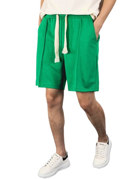 

men drawstring waist seam detail shorts 43nr#, White;black