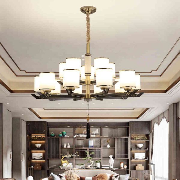 

pendant lamps chinese light luxury all copper chandelier modern simple living room lamp creative zen restaurant villa bedroom project chande