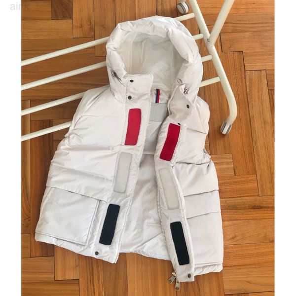

designer france maya mens down vests color embrodered brand letter bandge style womens downs vest warm outerwear 001, Black;white