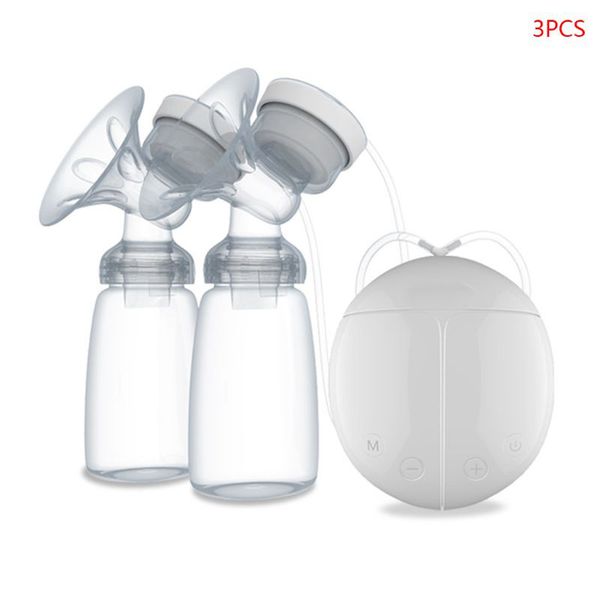 

electric double kit with 2 baby milk bottles nipple suction breast massager breastfeeding assistant 220524