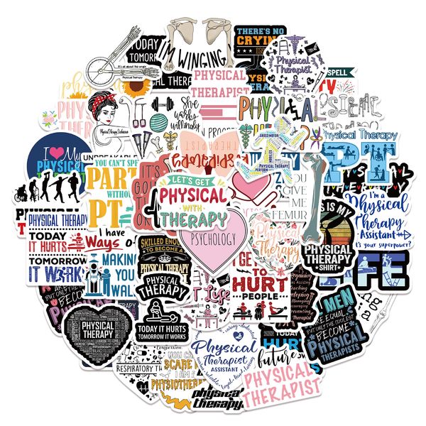

50pcs physical therapy graffiti sticker for diy luggage lapbicycle waterbottle stickers