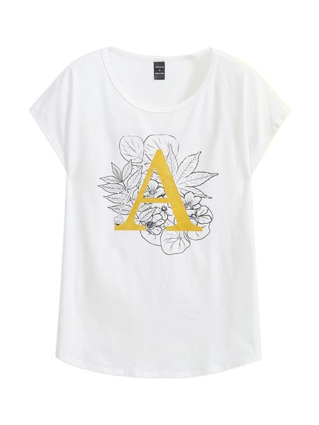 

x hattivoarart floral & letter graphic tee z2pj#, White