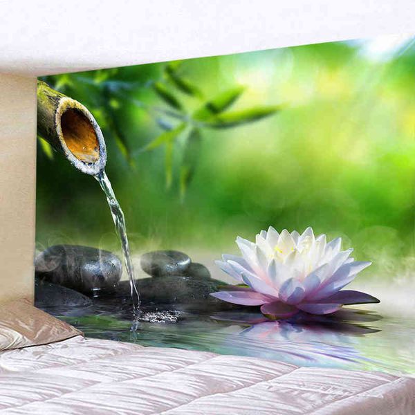 Гобеленский настенный ковер Zen Garden Water Water Massage Stone Home Decor Decor