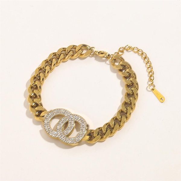 

brand desigenr letter printed back letters bracelets fashion mens womens 100% stainless steel crystal bracelet bangle link chain s2862, Black