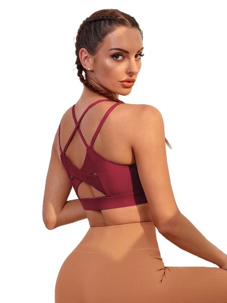 

high support crisscross sports bra m0lx#, Gray