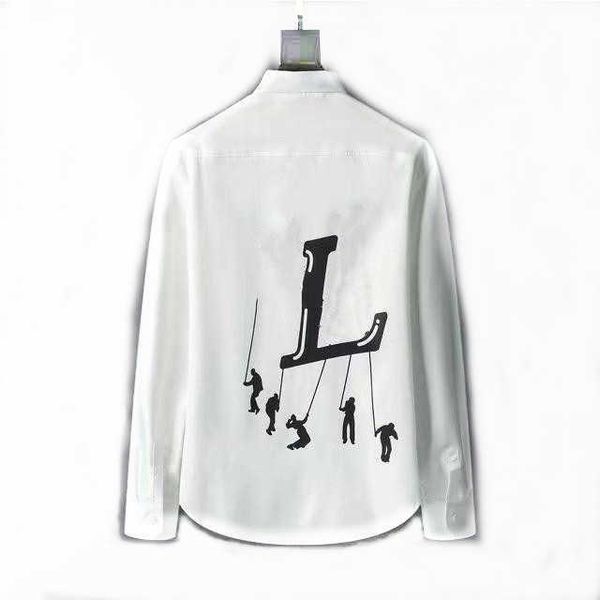 

designer luxury mens dress casual print shirts for men long sleeve cotton paris slim fit womens shirt size -xxxl, White;black