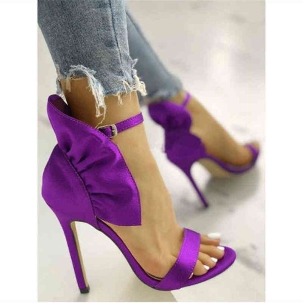 

designer women's high heel casual shoes open toe frosted fine slotted buckle large banquet super high heel women's sandals, Black