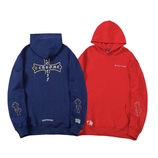 

classic mens designer hoodie luxury fashion zipper brand ch sweatshirts horseshoe sanskrit cross print pullover hooded sweater coat womens h, Black